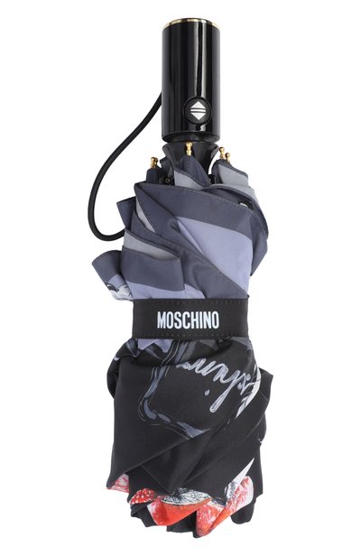 Складной зонт MOSCHINO черного цвета по цене 14300 руб., арт. 9124-0PENCL0SEA, фото 3 Складной зонт MOSCHINO, арт. 9124-0PENCL0SEA, фото 3