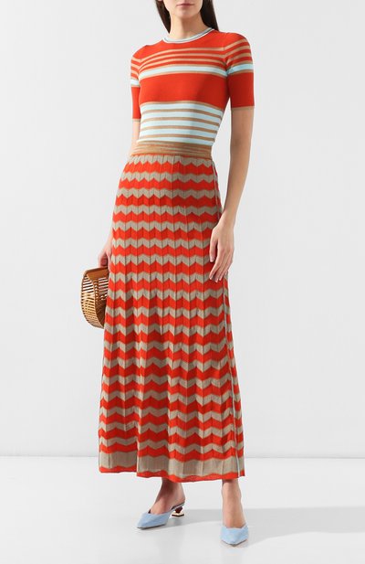 Топы из смеси хлопка и вискозы M MISSONI кораллового цвета по цене 27550 руб., арт. 2DN00062/2K0020, фото 2 Топы из смеси хлопка и вискозы M MISSONI, арт. 2DN00062/2K0020, фото 2