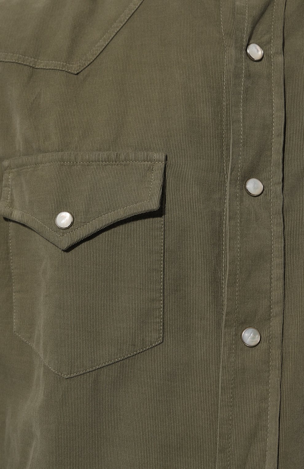 Вельветовая рубашка BRUNELLO CUCINELLI хаки цвета по цене 127000 руб., арт. ML688B2151, фото 5 Вельветовая рубашка BRUNELLO CUCINELLI, арт. ML688B2151, фото 5