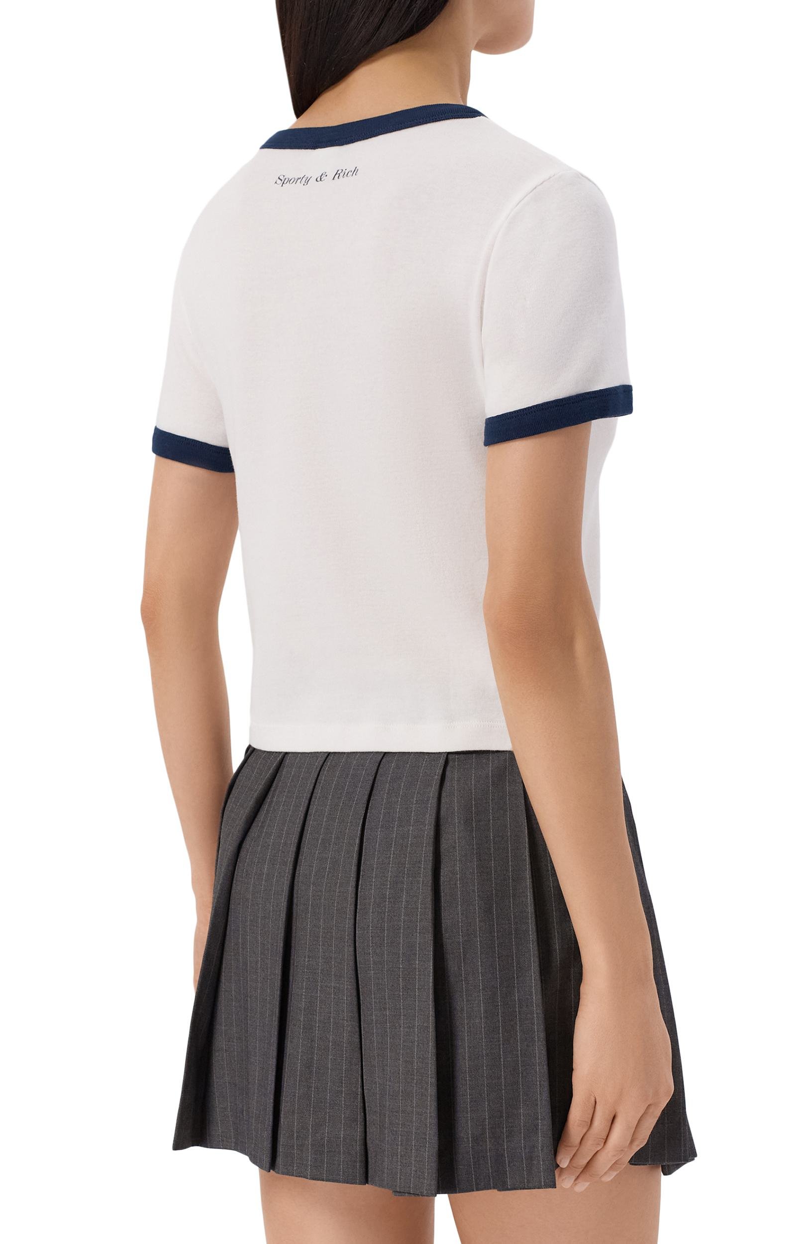 Хлопковая футболка SPORTY AND RICH, арт. T0073712003WH88, фото 4