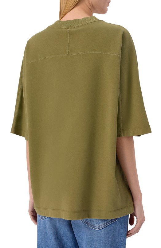 Хлопковая футболка Dolce & Gabbana F8V80T/GDDI2 Хаки  F8V80T/GDDI2 Фото 4