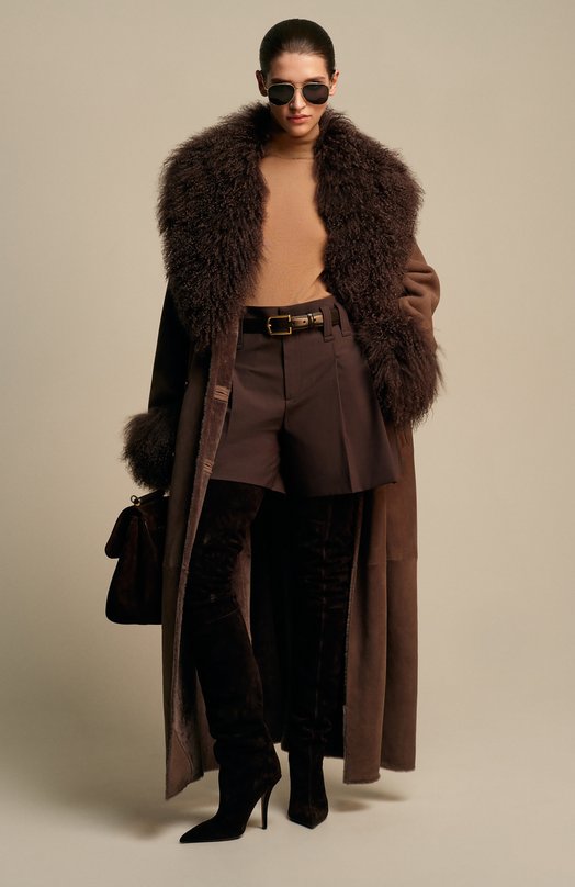Шерстяные шорты Brunello Cucinelli MPW07P8953 Коричневый  MPW07P8953 Фото 6