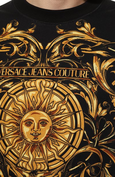 Хлопковый свитшот VERSACE JEANS COUTURE, арт. 72GAI3RB-72UP302 PANEL P. BAR0QUE SUN FELPA PANEL/, фото 5