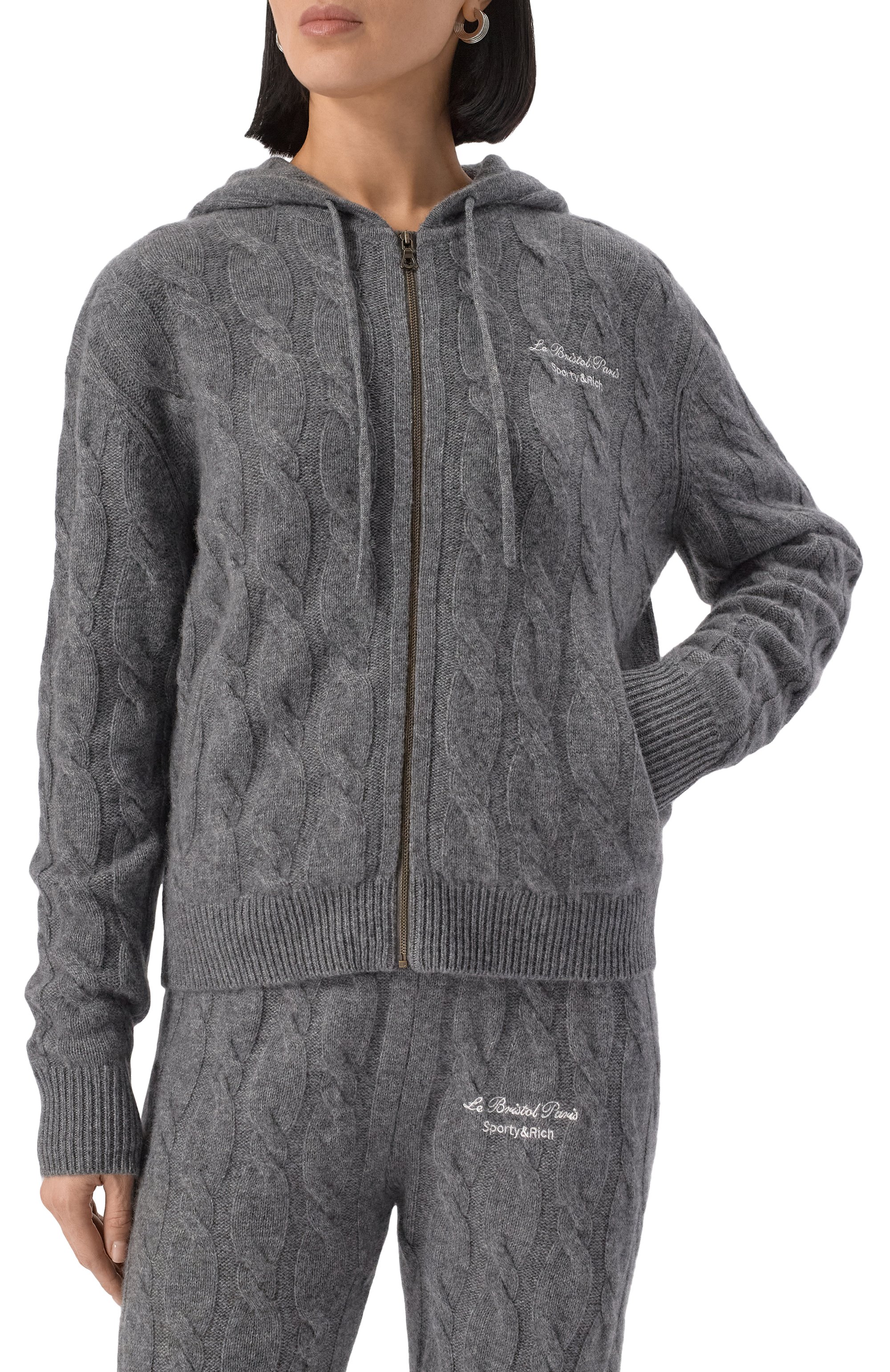 Кардиган из кашемира и шерсти sporty & rich x le bristol paris SPORTY AND RICH, арт. CA005517619GY03, фото 3