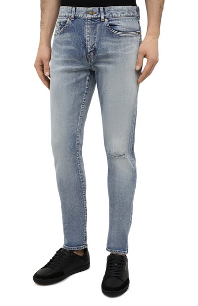 Джинсы SAINT LAURENT голубого цвета по цене 99500 руб., арт. 527389/YJ507, фото 3 Джинсы SAINT LAURENT, арт. 527389/YJ507, фото 3