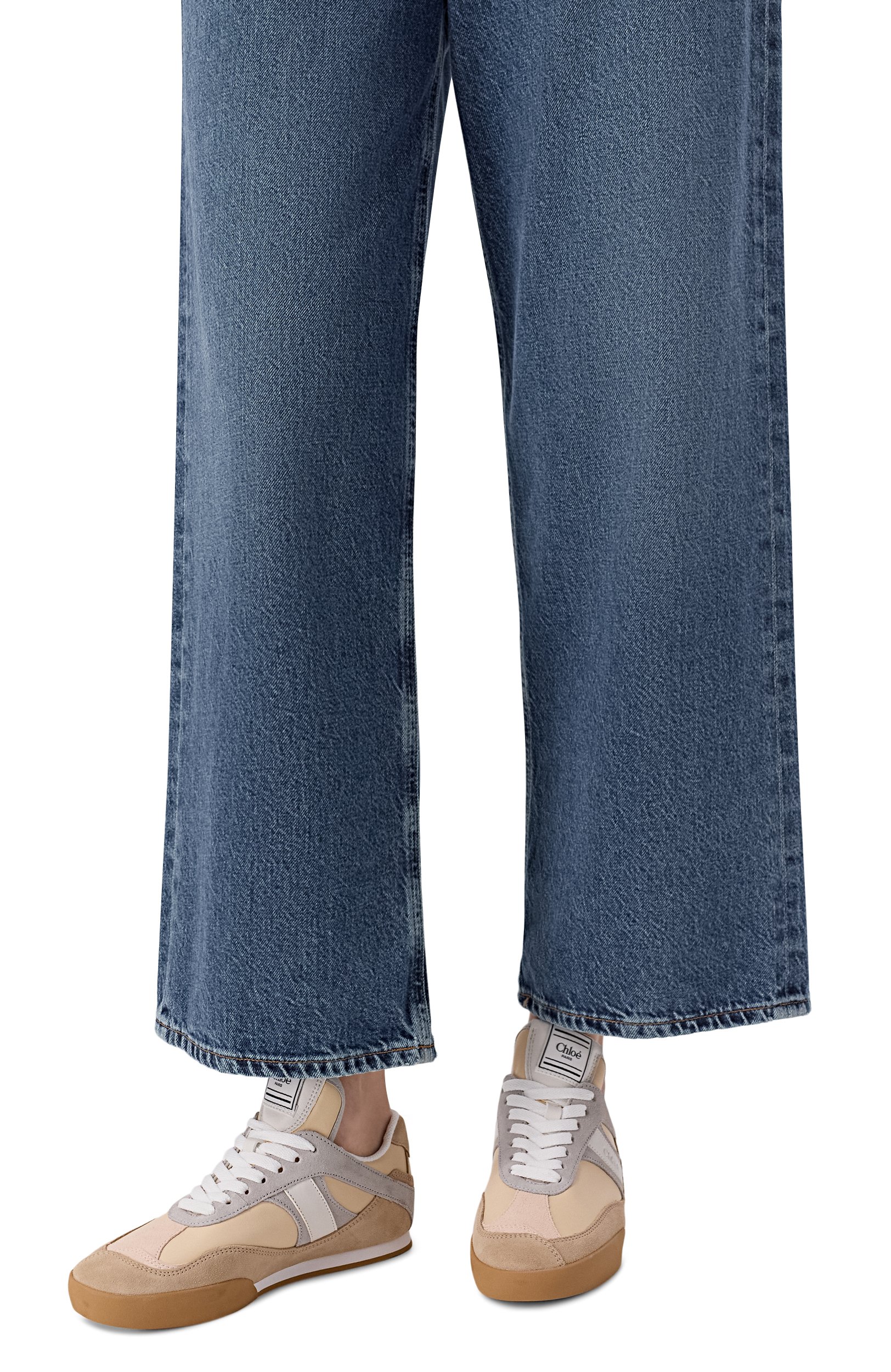Кожаные кеды chloé kick CHLOÉ бежевого цвета по цене 88500 руб., арт. CH25W07IVE09238W, фото 2 Кожаные кеды chloé kick CHLOÉ, арт. CH25W07IVE09238W, фото 2