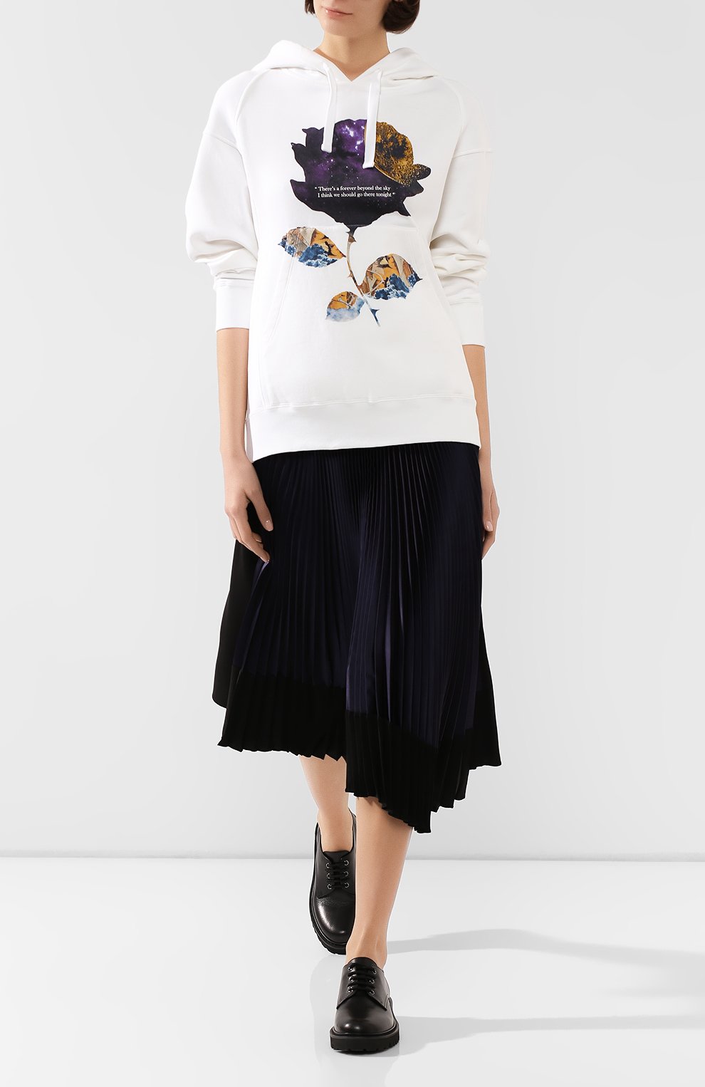 Хлопковое худи VALENTINO белого цвета по цене 195000 руб., арт. SB0MF04G52P, фото 2 Хлопковое худи VALENTINO, арт. SB0MF04G52P, фото 2