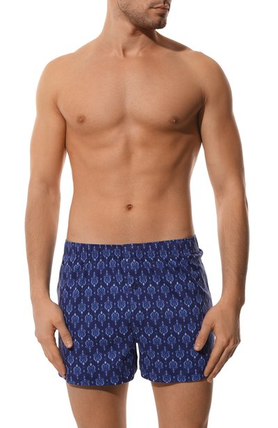 Хлопковые боксеры HANRO синего цвета по цене 8180 руб., арт. 073290, фото 2 Хлопковые боксеры HANRO, арт. 073290, фото 2