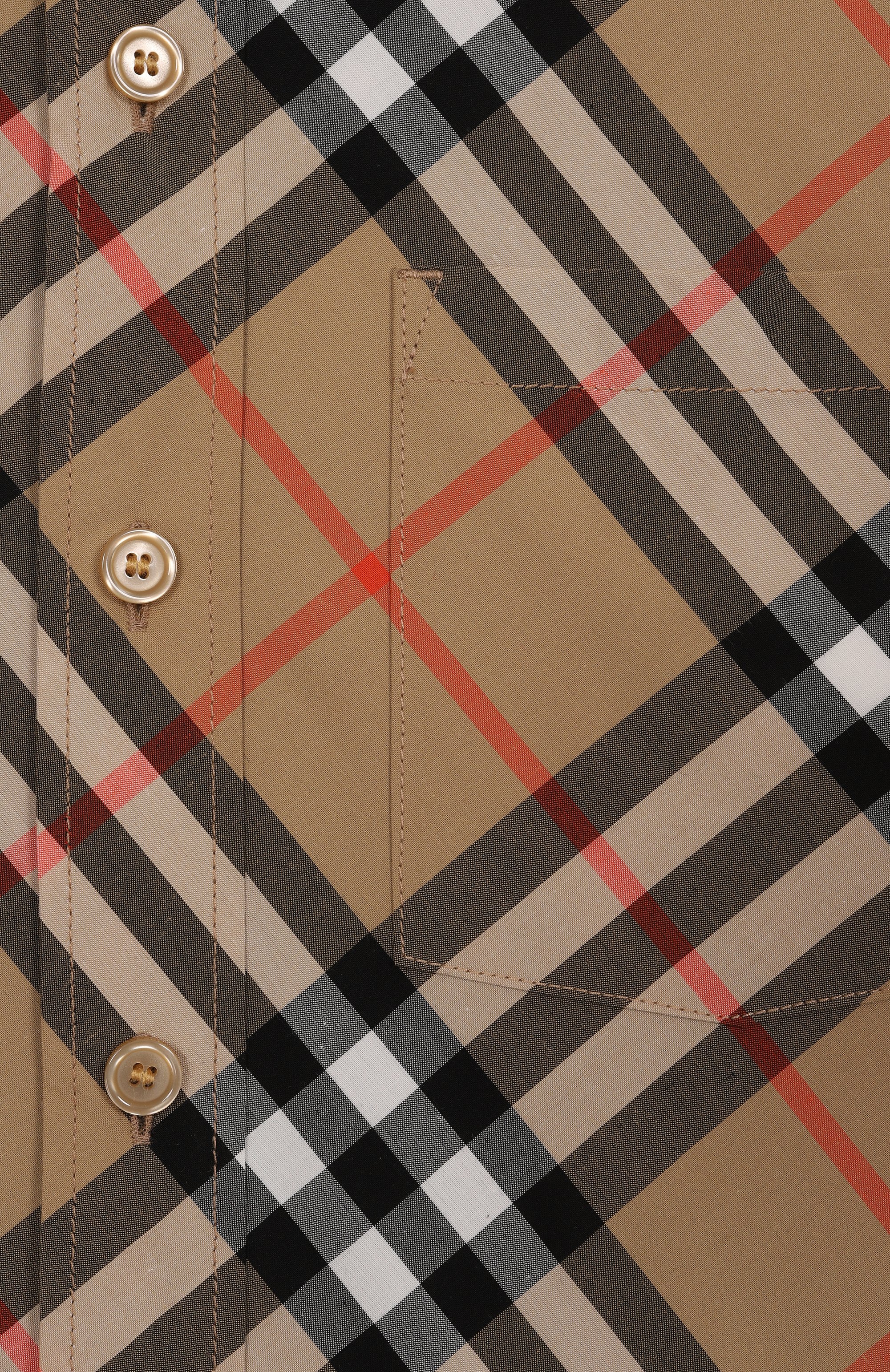 Хлопковая рубашка BURBERRY, арт. 8089029, фото 3