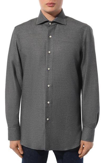 Хлопковая рубашка SARTORIO темно-серого цвета по цене 35000 руб., арт. SCC/SH413003, фото 3 Хлопковая рубашка SARTORIO, арт. SCC/SH413003, фото 3