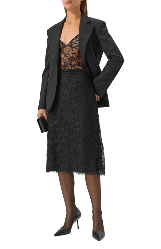 Юбка из шелка и хлопка Elie Saab SK219NF25/LA004 Чёрный  SK219NF25/LA004 Фото 2