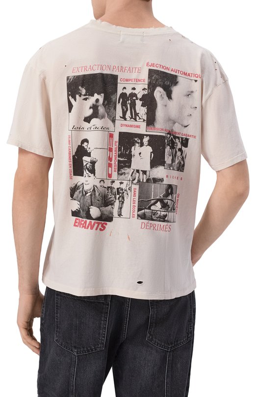 Хлопковая футболка Enfants Riches Deprimes 010-880/C0TT0N Кремовый  010-880/C0TT0N Фото 4