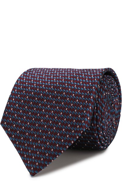 Мужской шелковый галстук с узором BRIONI, арт. 061D00/07494
