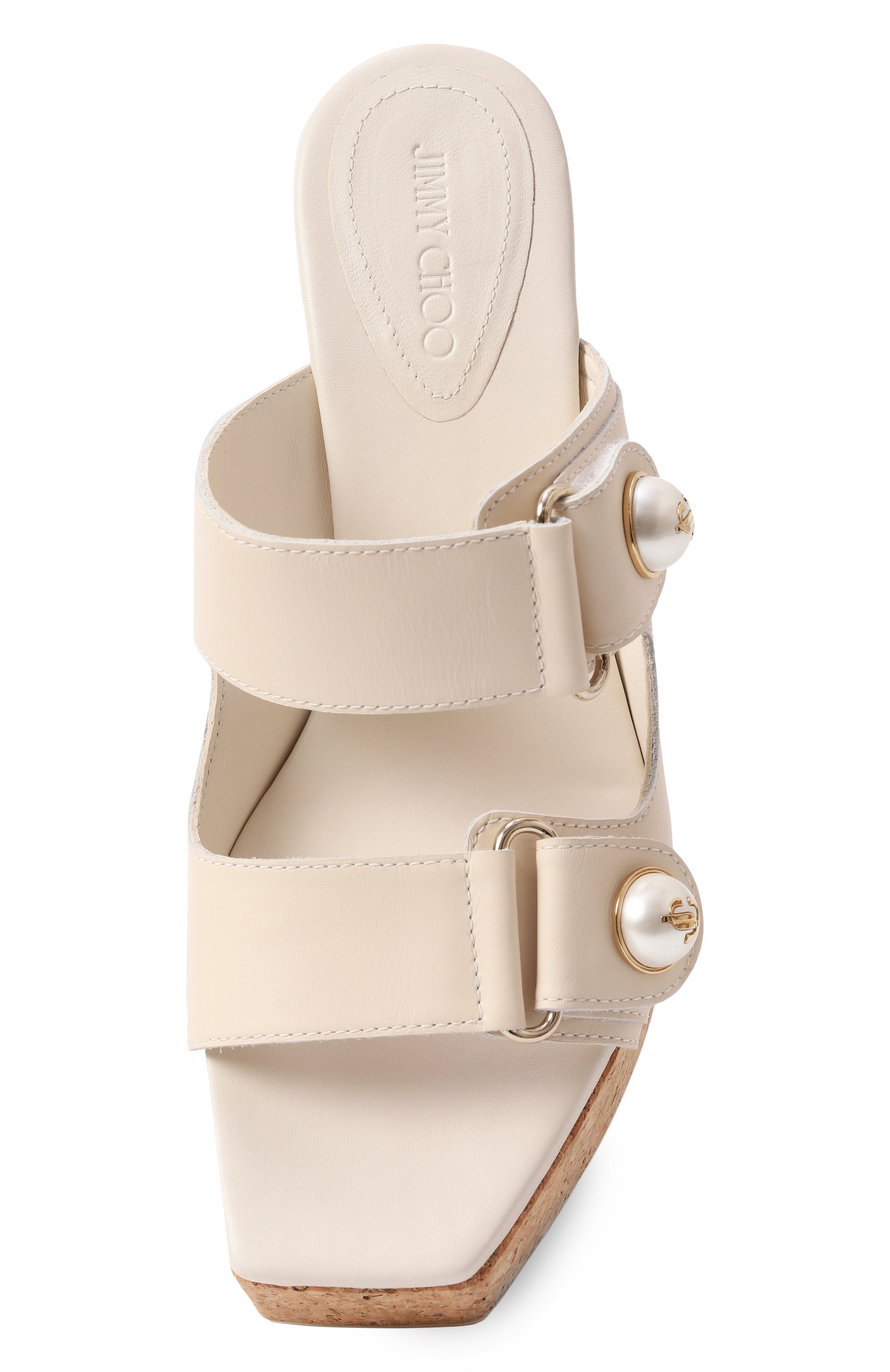 Кожаные сабо fayence 95 JIMMY CHOO, арт. FAYENCE WEDGE 95/SQM, фото 6