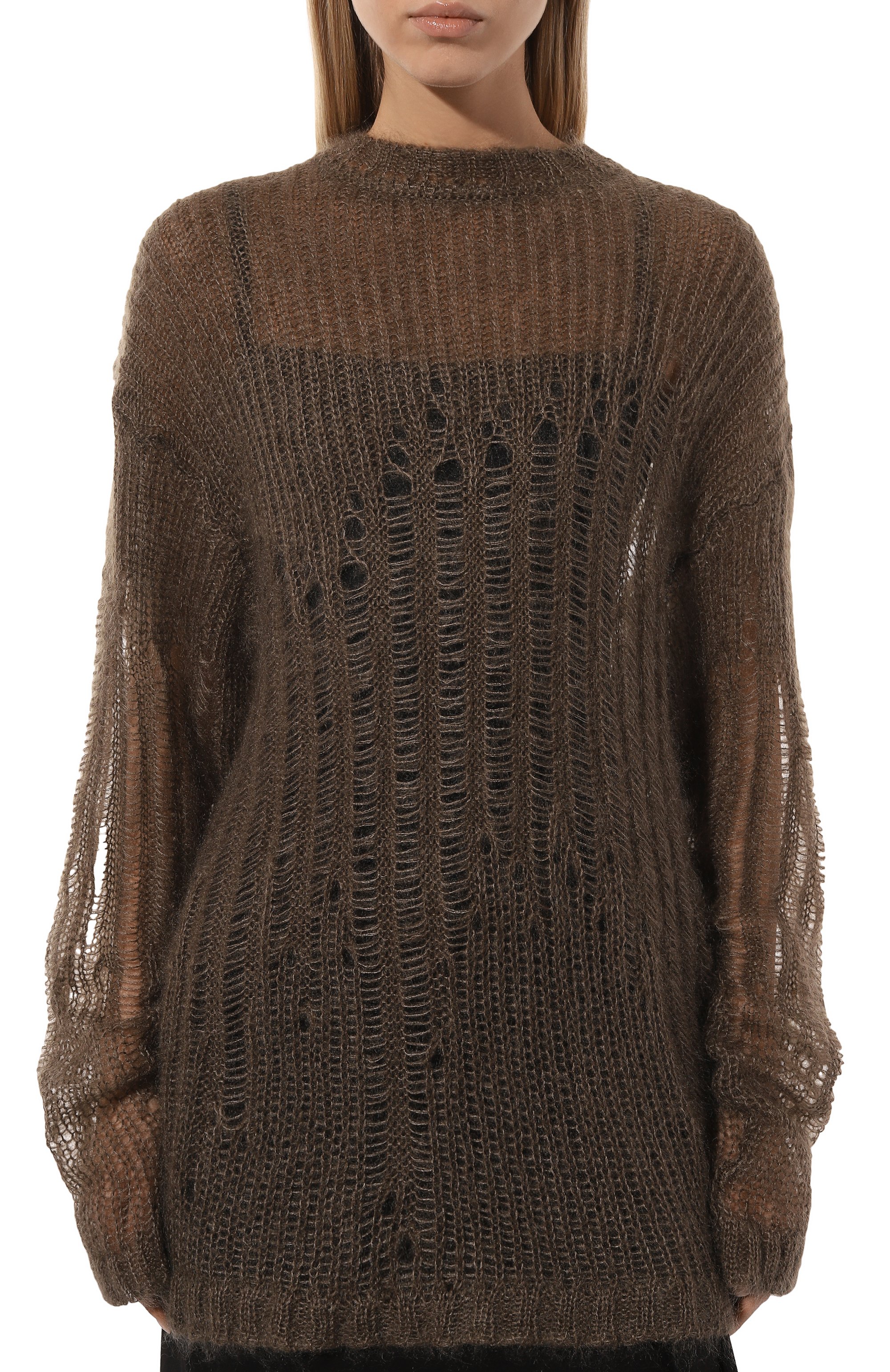 Свитер из шерсти и шелка ANN DEMEULEMEESTER, арт. 2402-W-KN09-KN044-099, фото 3