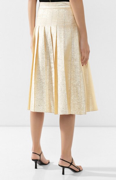 Шелковая юбка VIKA GAZINSKAYA золотого цвета по цене 87860 руб., арт. FW19-1824, фото 4 Шелковая юбка VIKA GAZINSKAYA, арт. FW19-1824, фото 4