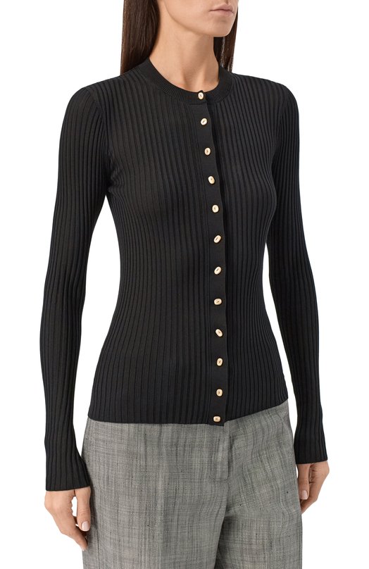 Шелковый кардиган Jil Sander J04HP0006/J16137 Чёрный  J04HP0006/J16137 Фото 3