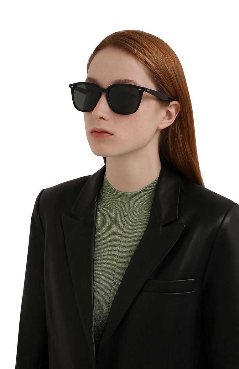 Женские солнцезащитные очки RAY-BAN черного цвета, арт. 4362-601/71 | Фото 2 (Тип очков: С/з; Региональные ограничения белый список (Axapta Mercury): Не проставлено; Нос: Не проставлено; Материал: Пластик; Очки форма: Круглые)