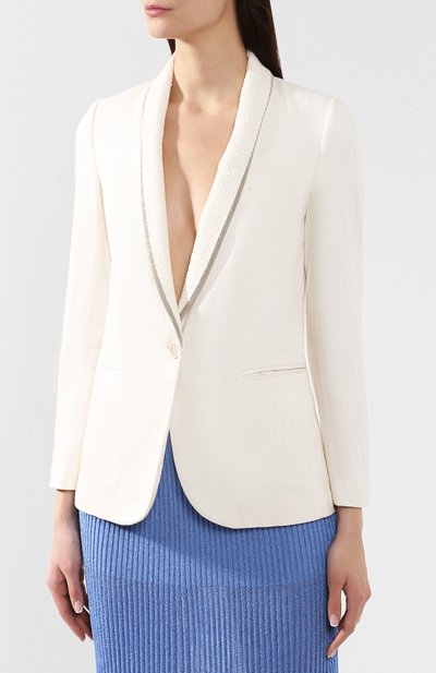 Жакет из смеси хлопка и льна BRUNELLO CUCINELLI, арт. MF5778478, фото 3