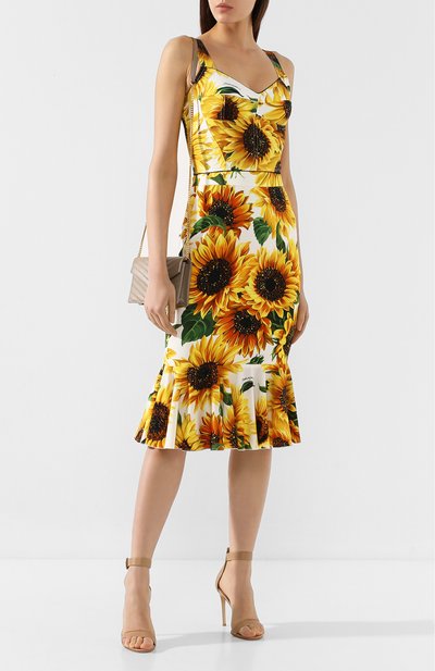 Шелковая юбка DOLCE & GABBANA желтого цвета по цене 109000 руб., арт. F4BMLT/FSAYW, фото 2 Шелковая юбка DOLCE & GABBANA, арт. F4BMLT/FSAYW, фото 2