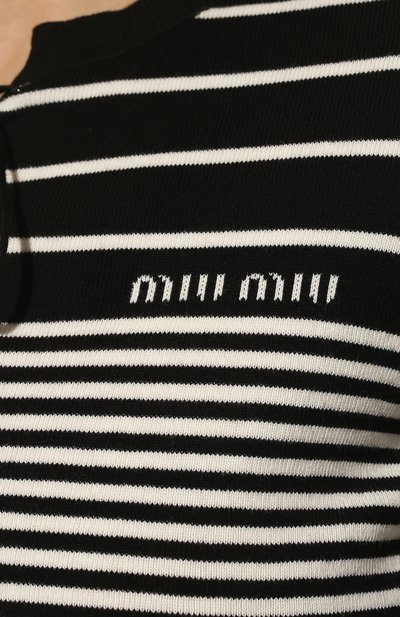 Хлопковый пуловер MIU MIU, арт. MML559-10KB-F0967, фото 5