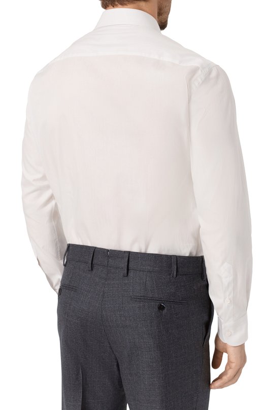 Хлопковая сорочка Brioni RCB10M/P106I Белый  RCB10M/P106I Фото 4
