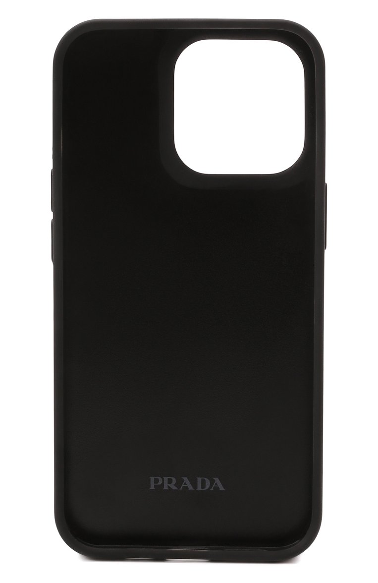 Кожаный чехол для iphone 13 pro PRADA синего цвета, арт. 2ZH149-QHH-F0016 | Фото 2 (Материал: Натуральная кожа; Женское Кросс-КТ: Замша и кожа, Кожа iPhone; Региональные ограничения белый список (Axapta Mercury): Не проставлено; Нос: Не проставлено)