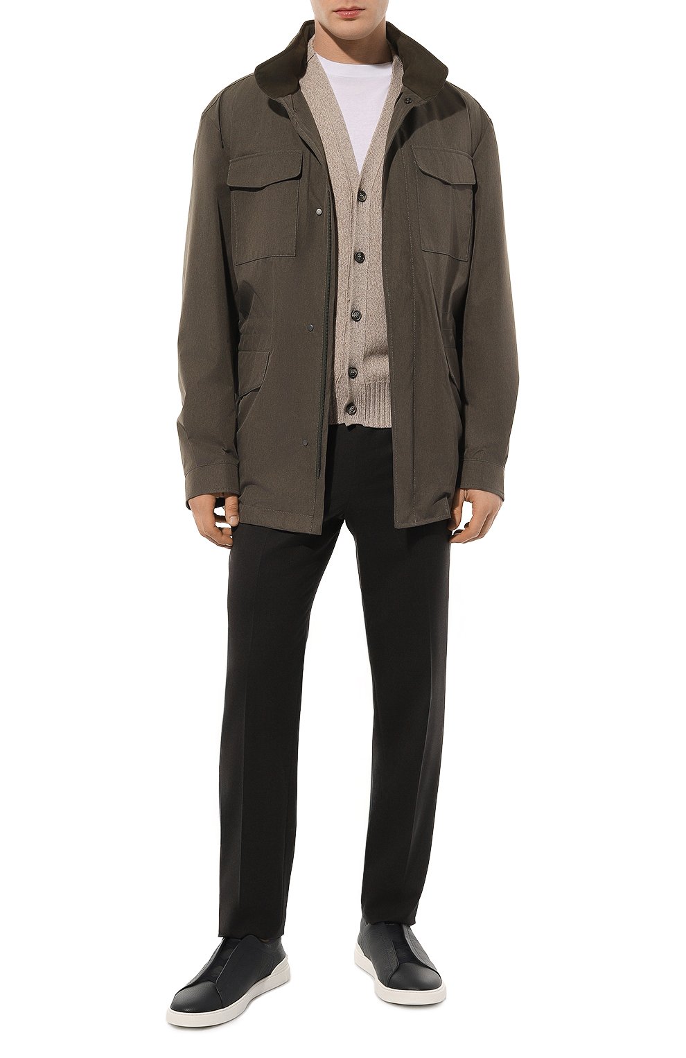 Кожаные кеды triple stitch ZEGNA темно-синего цвета по цене 83150 руб., арт. LHCV0/S4667Z, фото 2 Кожаные кеды triple stitch ZEGNA, арт. LHCV0/S4667Z, фото 2