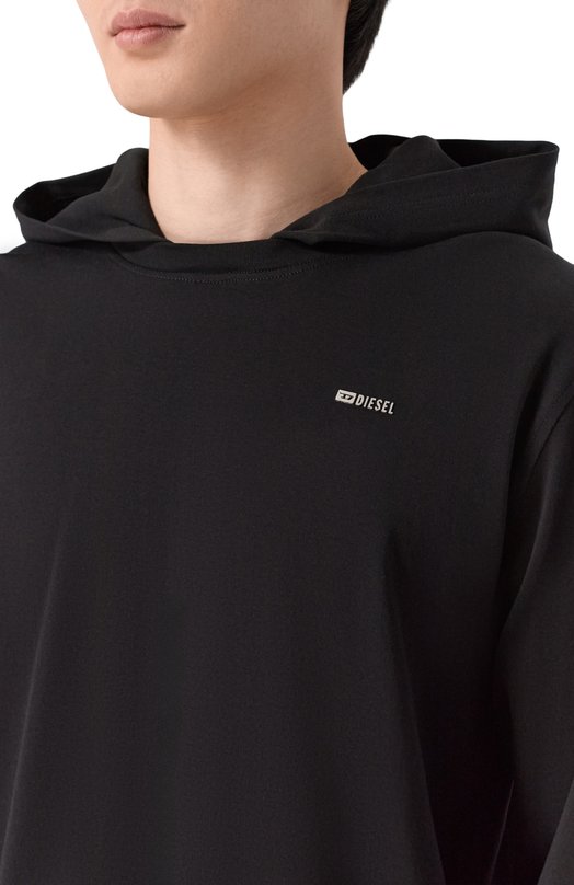Хлопковое худи Diesel A21117/0AIJU Чёрный  A21117/0AIJU Фото 5