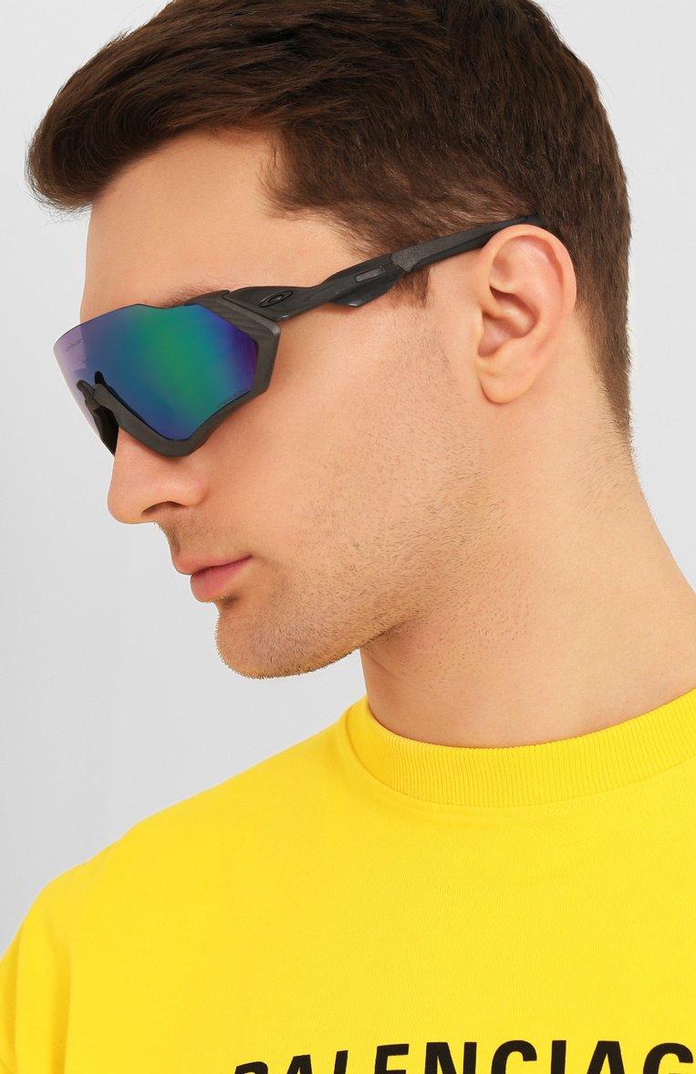 Женские солнцезащитные очки OAKLEY синего цвета, арт. 9401-940115 | Фото 3 (Тип очков: С/з; Региональные ограничения белый список (Axapta Mercury): RU, Не проставлено; Кросс-КТ: С/з-унисекс; Нос: Не проставлено; Материал: Пластик; Оптика Гендер: оптика-унисекс; Очки форма: Маска)