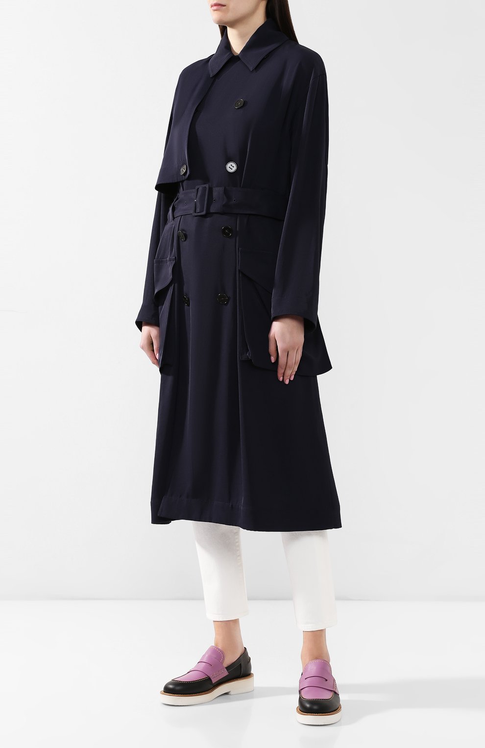 Тренч с поясом ACNE STUDIOS темно-синего цвета по цене 133000 руб., арт. A90108, фото 3 Тренч с поясом ACNE STUDIOS, арт. A90108, фото 3