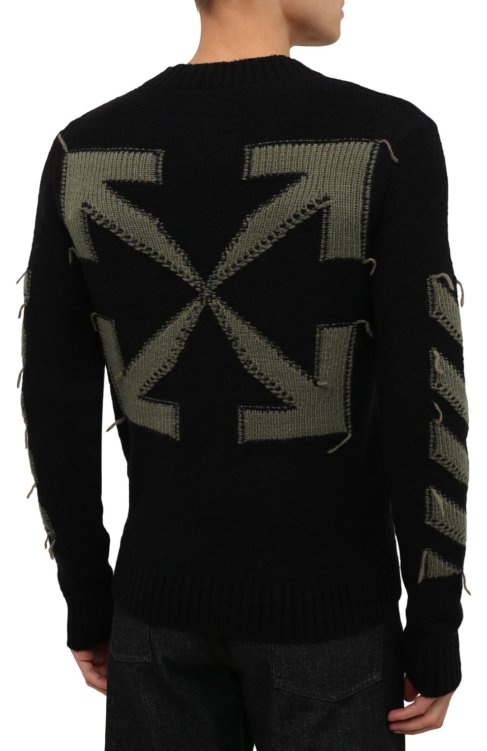 Свитер OFF-WHITE черного цвета по цене 69950 руб., арт. 0MHE088F21KNI001, фото 4 Свитер OFF-WHITE, арт. 0MHE088F21KNI001, фото 4