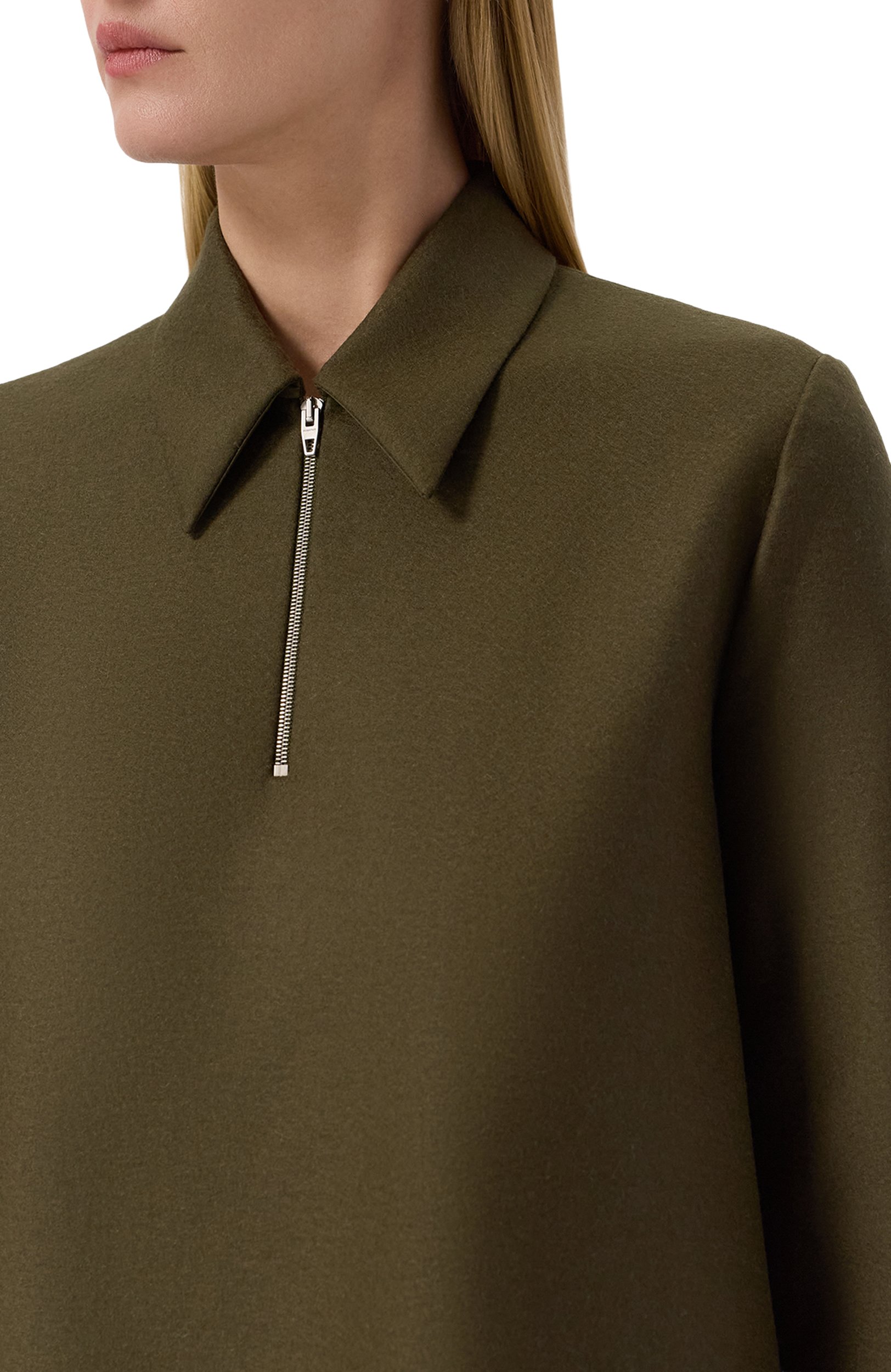 Шерстяное платье JIL SANDER темно-зеленого цвета по цене 178500 руб., арт. J02CT0701/J40045, фото 4 Шерстяное платье JIL SANDER, арт. J02CT0701/J40045, фото 4