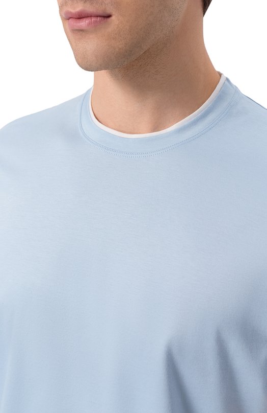 Хлопковая футболка Kiton UMK0970 Голубой  UMK0970 Фото 5