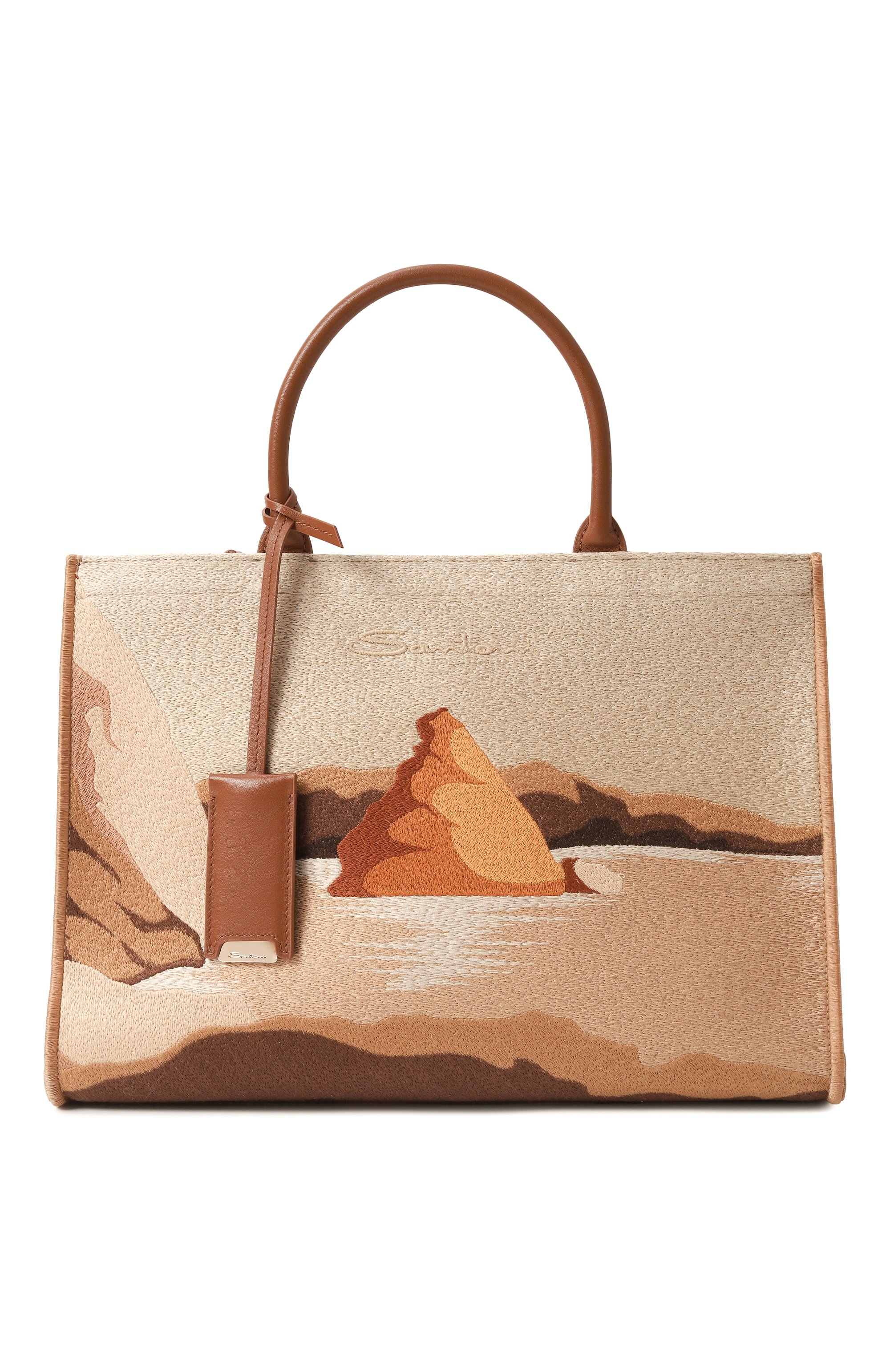 Сумка-тоут SANTONI бежевого цвета по цене 311500 руб., арт. DIBGA2532BA-HRCV, фото 7 Сумка-тоут SANTONI, арт. DIBGA2532BA-HRCV, фото 7