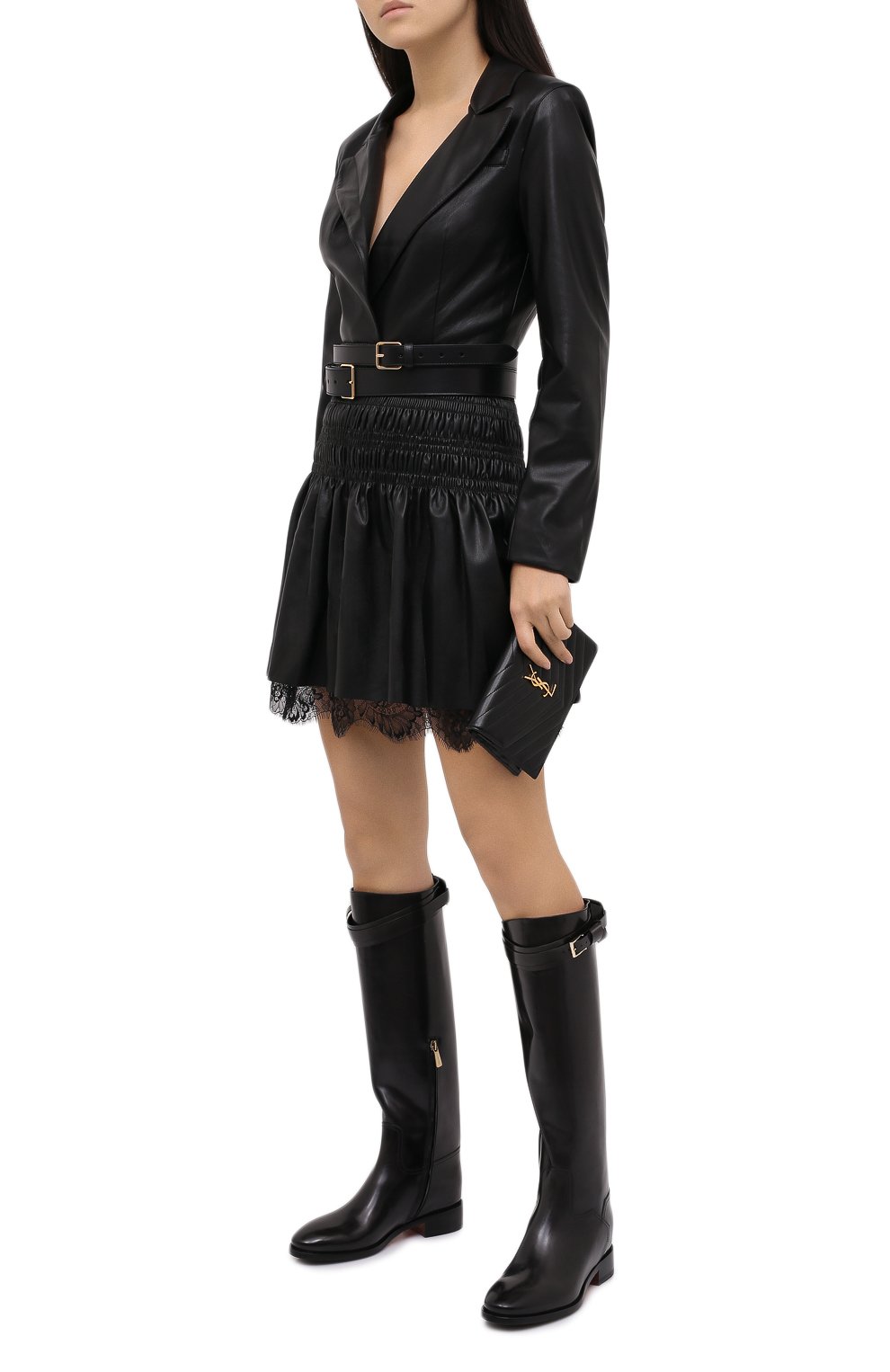 Кожаные сапоги SANTONI черного цвета по цене 164000 руб., арт. WSNH58990BJ2NLESN20, фото 2 Кожаные сапоги SANTONI, арт. WSNH58990BJ2NLESN20, фото 2