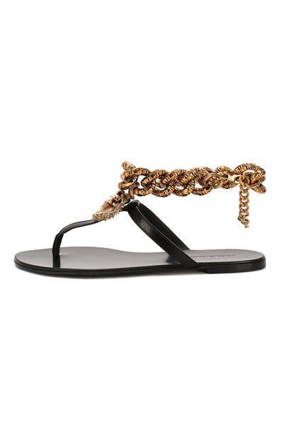 Кожаные сандалии infradito DOLCE & GABBANA, арт. CQ0332/AX059, фото 3