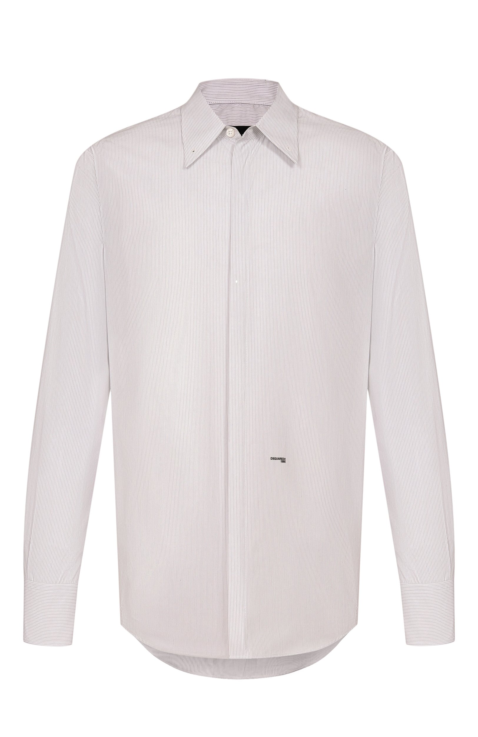 Хлопковая рубашка DSQUARED2 белого цвета по цене 69950 руб., арт. S74DM1053/D35520, фото 1 Хлопковая рубашка DSQUARED2, арт. S74DM1053/D35520, фото 1