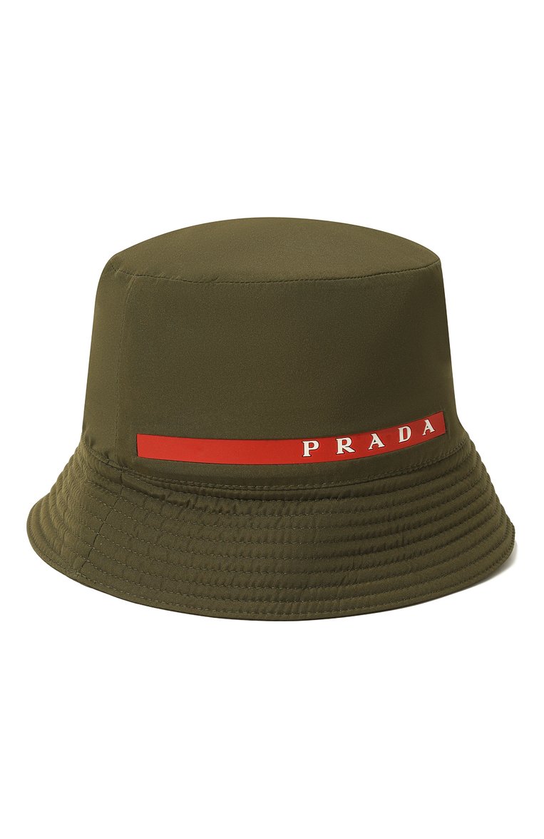 Мужская панама PRADA хаки цвета, арт. 2HC137-1L4K-F0161 | Фото 1 (Материал: Текстиль, Синтетический материал; Региональные ограничения белый список (Axapta Mercury): Не проставлено; Материал сплава: Проставлено; Нос: Не проставлено)