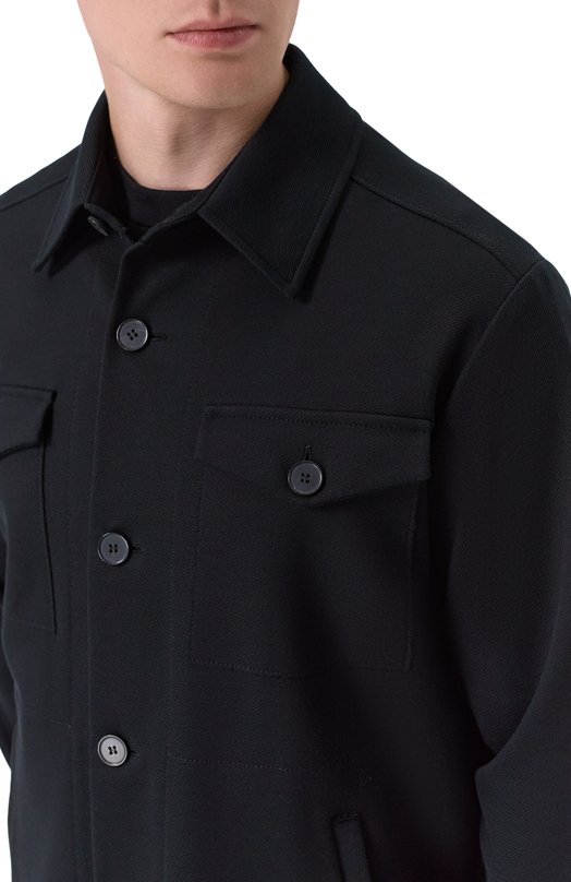 Хлопковая куртка-рубашка Harris Wharf London CH9320PPQ/PPQ Чёрный  CH9320PPQ/PPQ Фото 5
