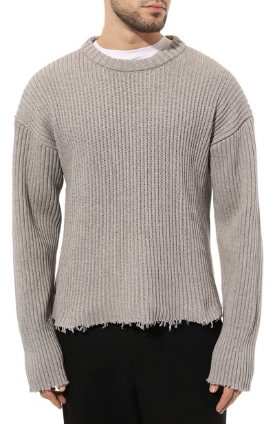 Свитер из хлопка и шерсти MM6 серого цвета по цене 66650 руб., арт. S52GP0129/S18154, фото 3 Свитер из хлопка и шерсти MM6, арт. S52GP0129/S18154, фото 3