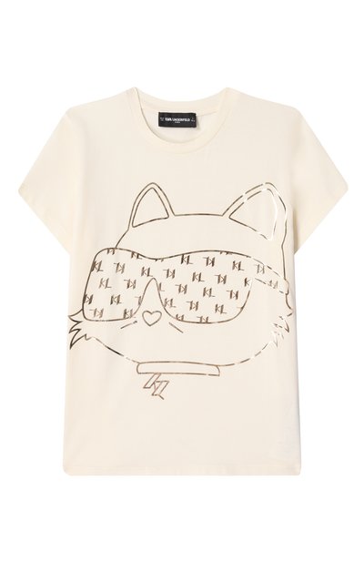 Хлопковая футболка KARL LAGERFELD KIDS, арт. Z30447