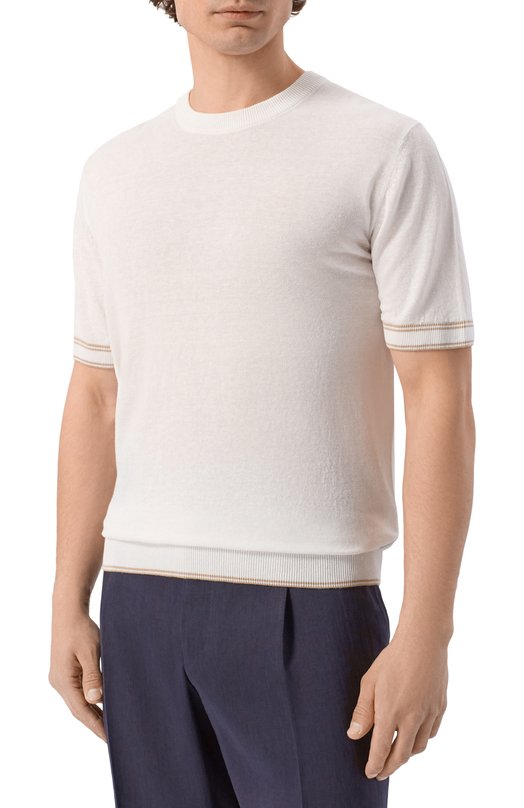 Джемпер изо льна и вискозы BOSS 50560491 Белый  50560491 Фото 3