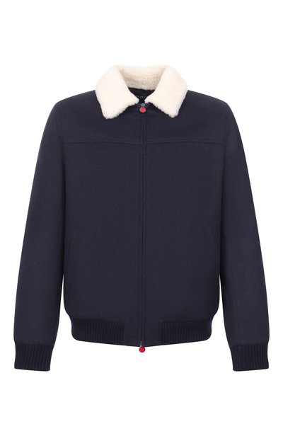 Мужской кашемировый бомбер с воротником из овчины KITON, арт. UW0910MV03T83