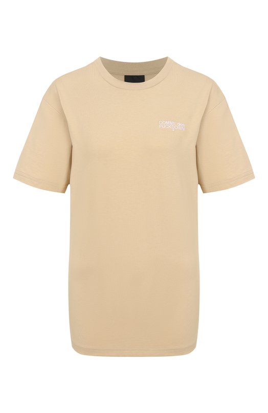 Хлопковая футболка Comme des Fuckdown CFABW01213 Бежевый CFABW01213