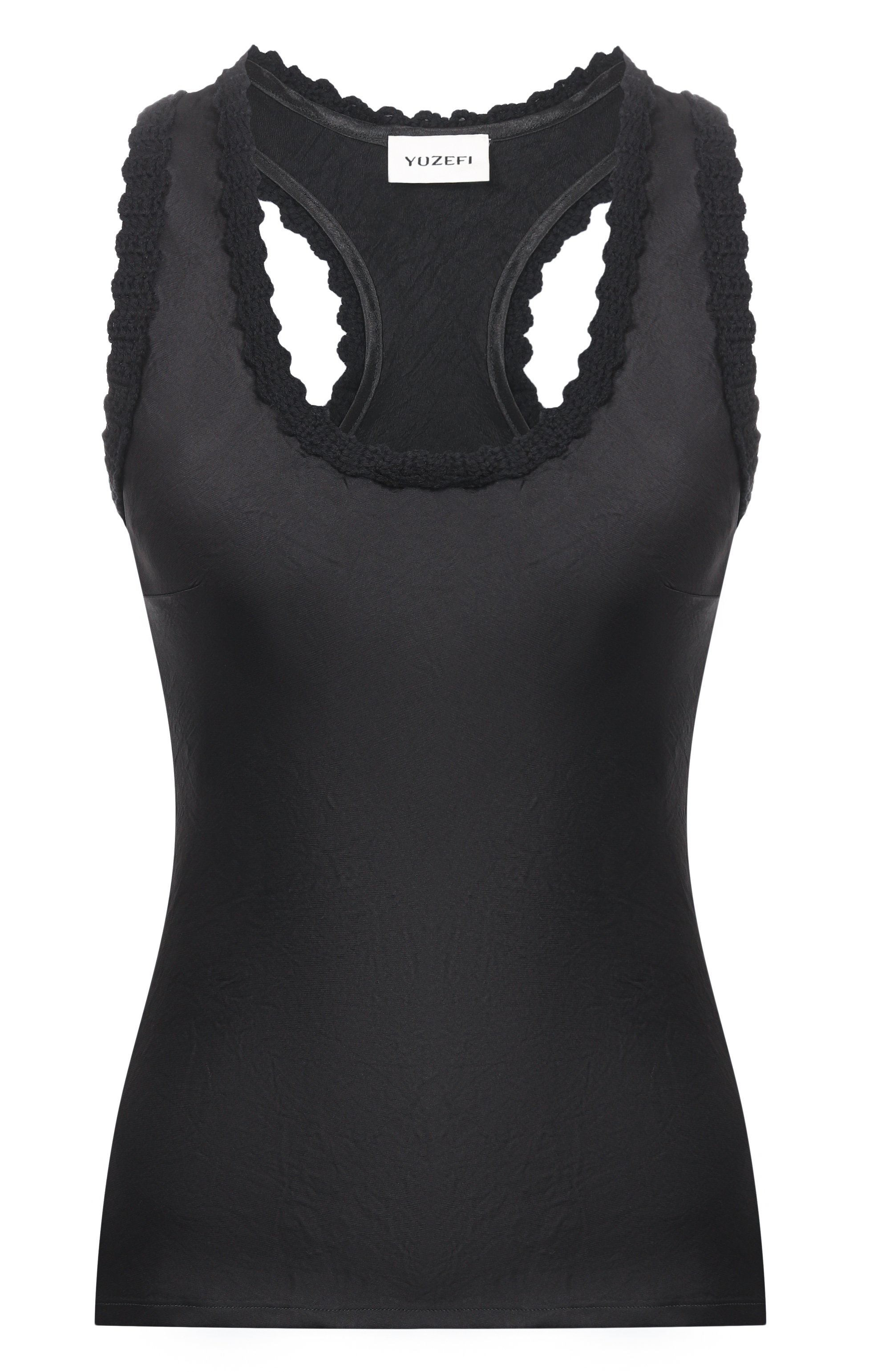 Атласный топ YUZEFI, арт. ANARA-ACETATE SC00P NECK T0P/SATEEN, фото 1
