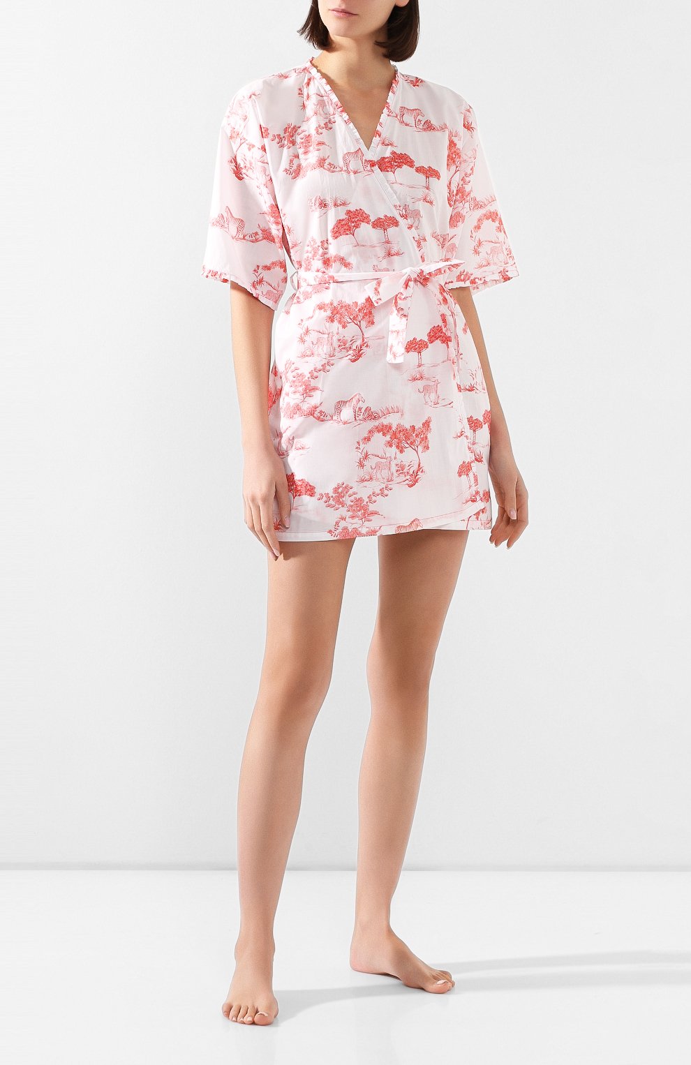 Хлопковый халат LE CHAT белого цвета по цене 14530 руб., арт. HARMATTAN860, фото 2 Хлопковый халат LE CHAT, арт. HARMATTAN860, фото 2