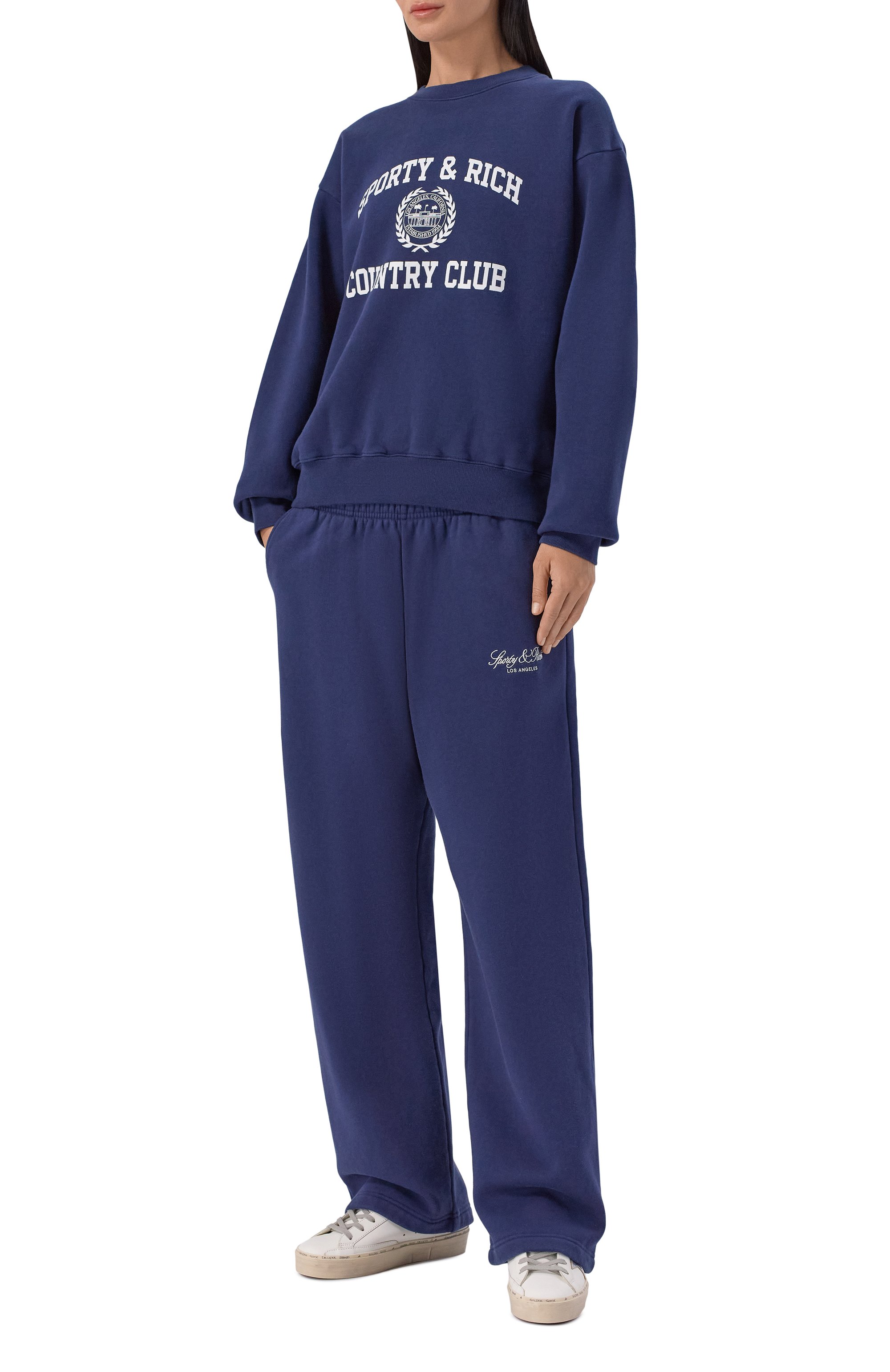 Хлопковый свитшот SPORTY AND RICH, арт. ST09876218BL106, фото 2