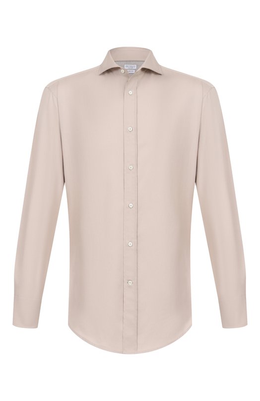 Хлопковая сорочка Brunello Cucinelli MW6041718 Бежевый MW6041718
