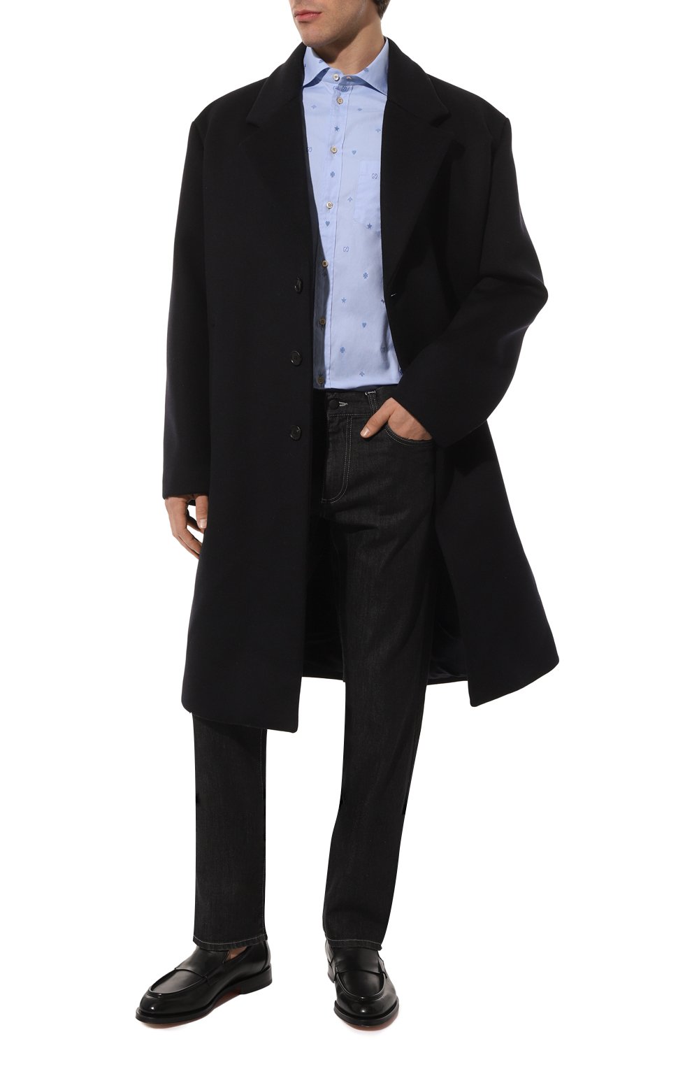 Хлопковая рубашка GUCCI голубого цвета по цене 83520 руб., арт. 597962 ZAC24, фото 2 Хлопковая рубашка GUCCI, арт. 597962 ZAC24, фото 2